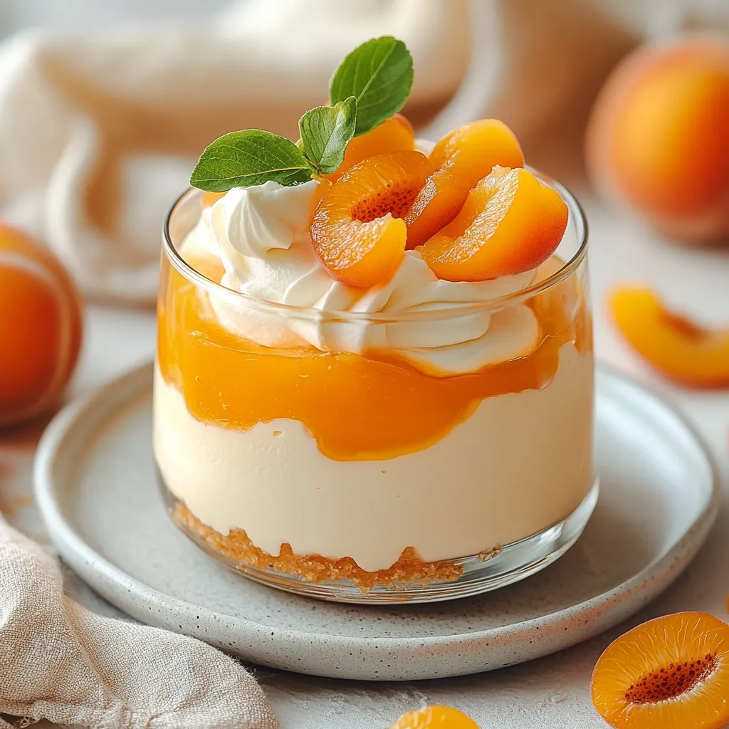 Verrines de mousse abricot mascarpone garnies de crème et compotée de fruits