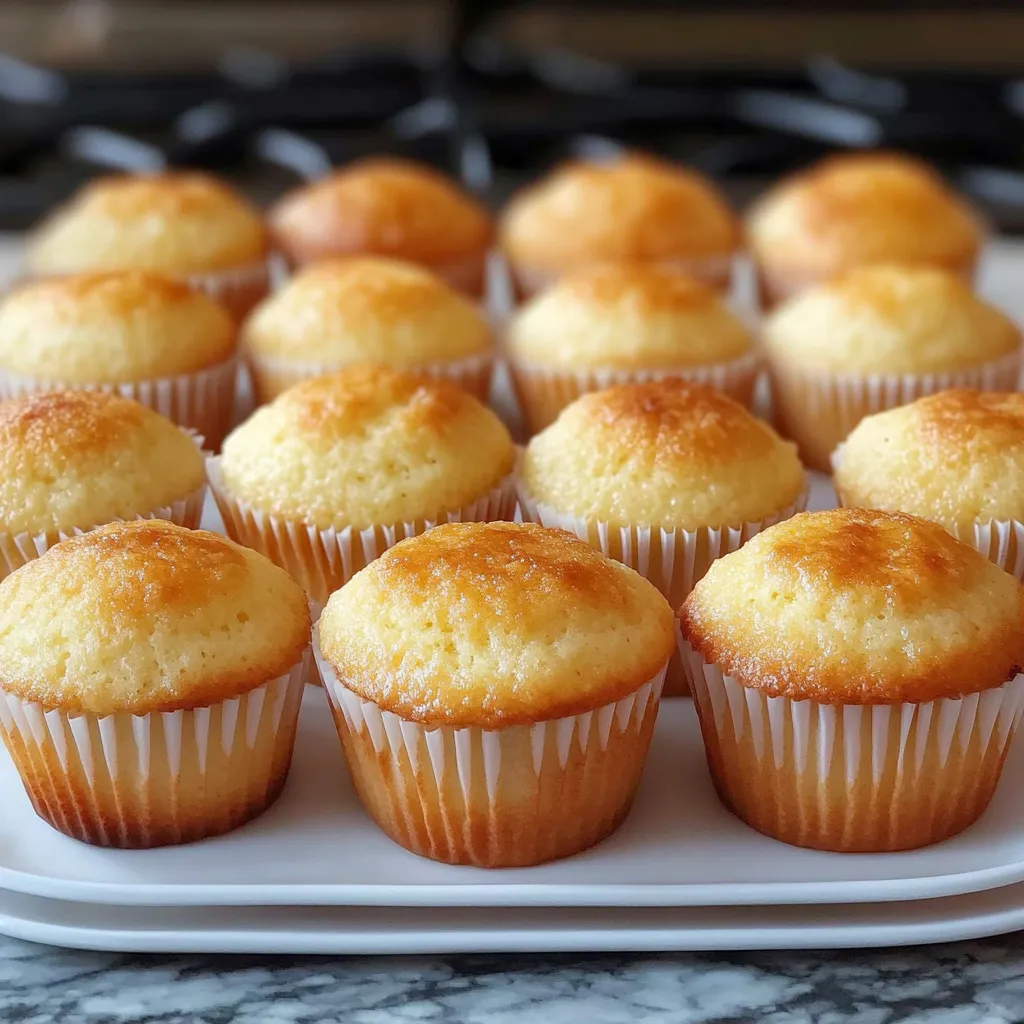 Muffins à la vanille moelleux fraîchement cuits dans un moule