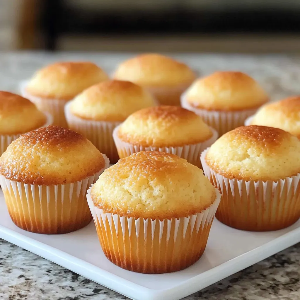 Muffins à la vanille moelleux fraîchement cuits dans un moule