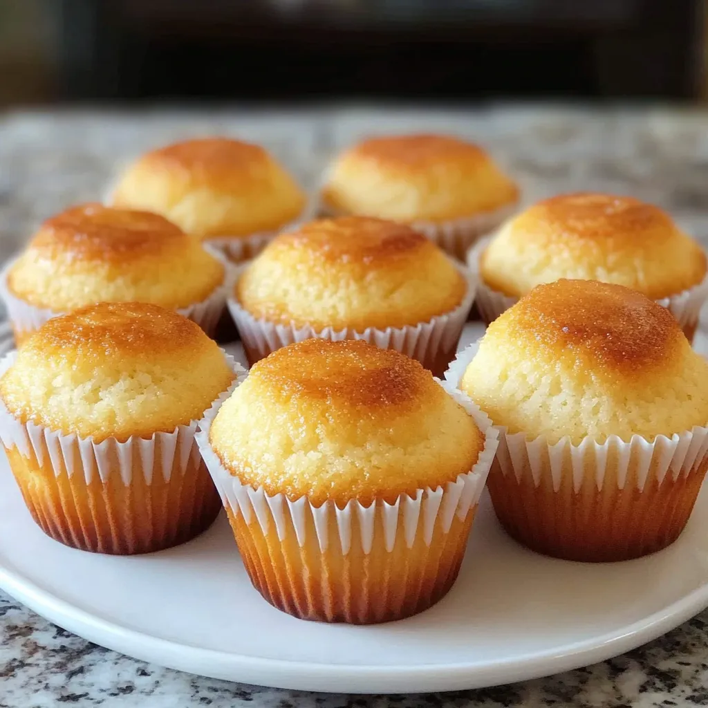 Muffins à la vanille moelleux fraîchement cuits dans un moule