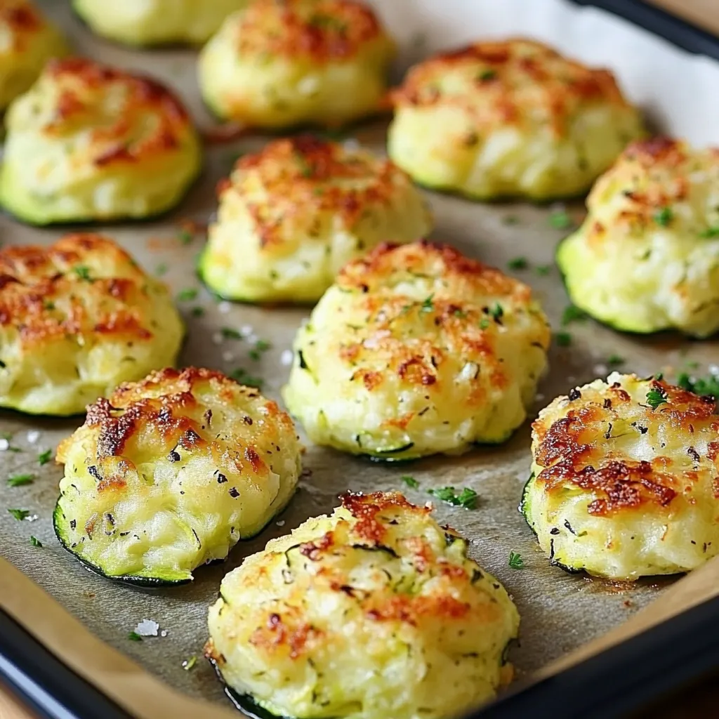 Nuages de courgettes dorés et moelleux sur plaque de cuisson