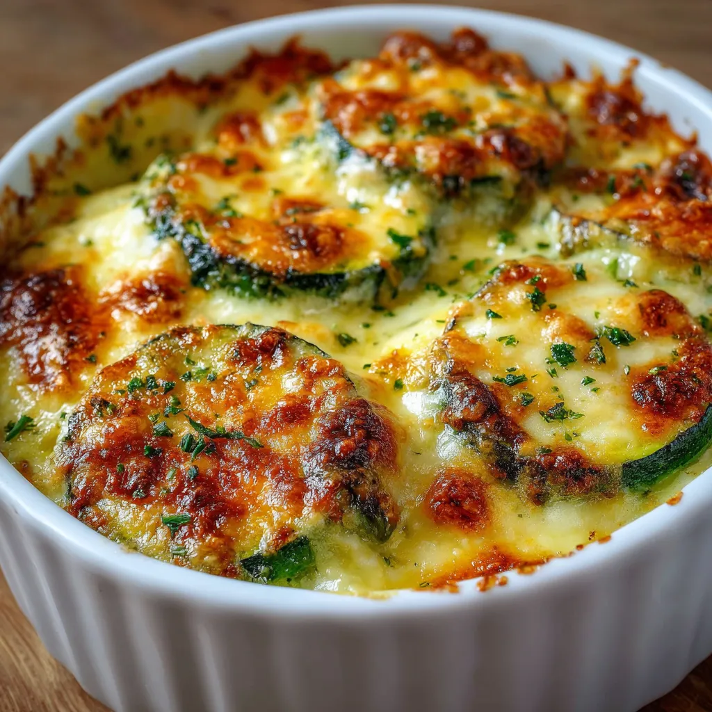 Petits gratins moelleux de courgettes dorés au four dans des ramequins individuels