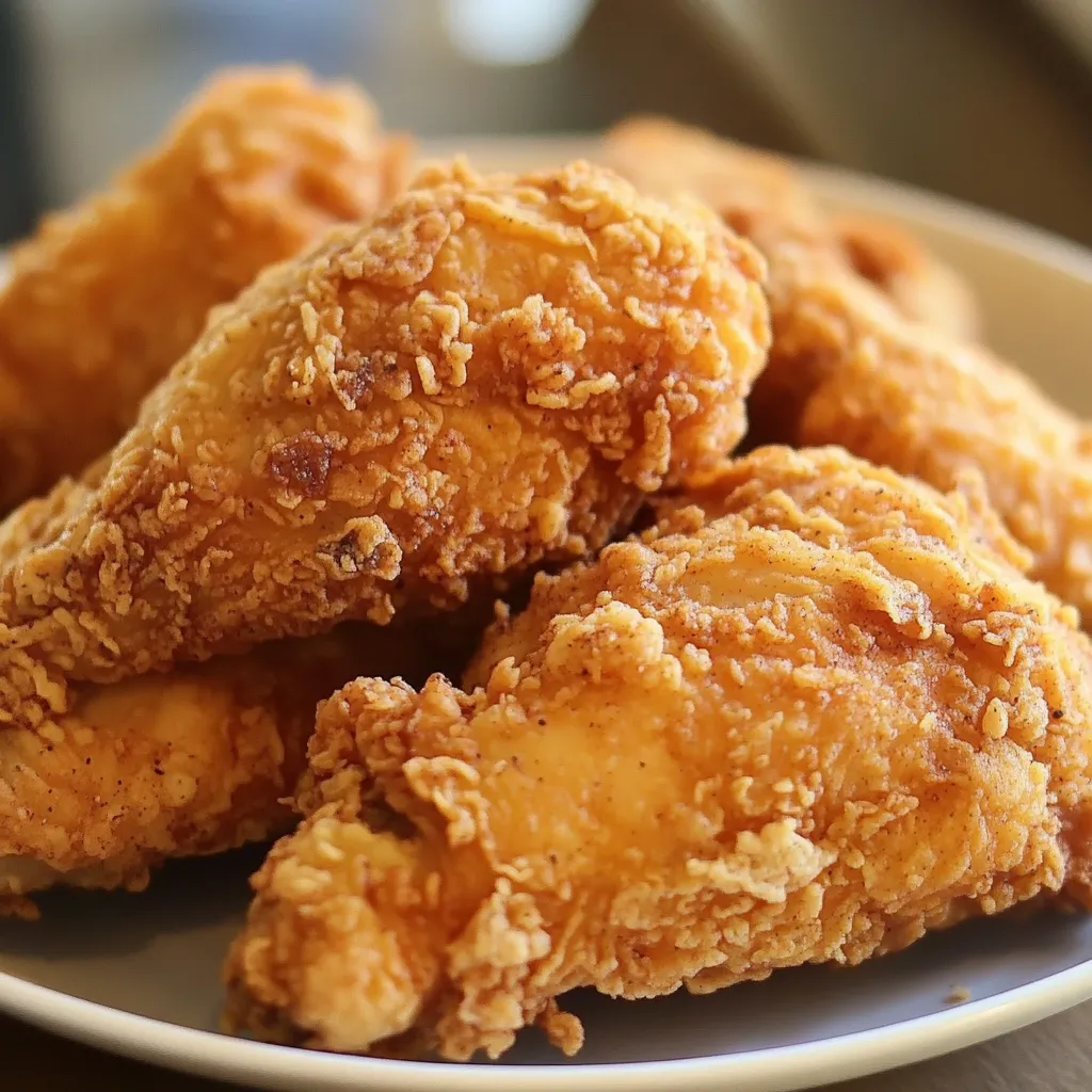 Poulet frit maison doré croustillant façon KFC sur assiette