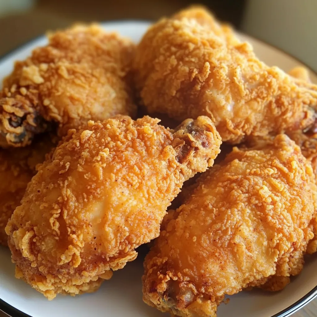 Poulet frit maison doré croustillant façon KFC sur assiette