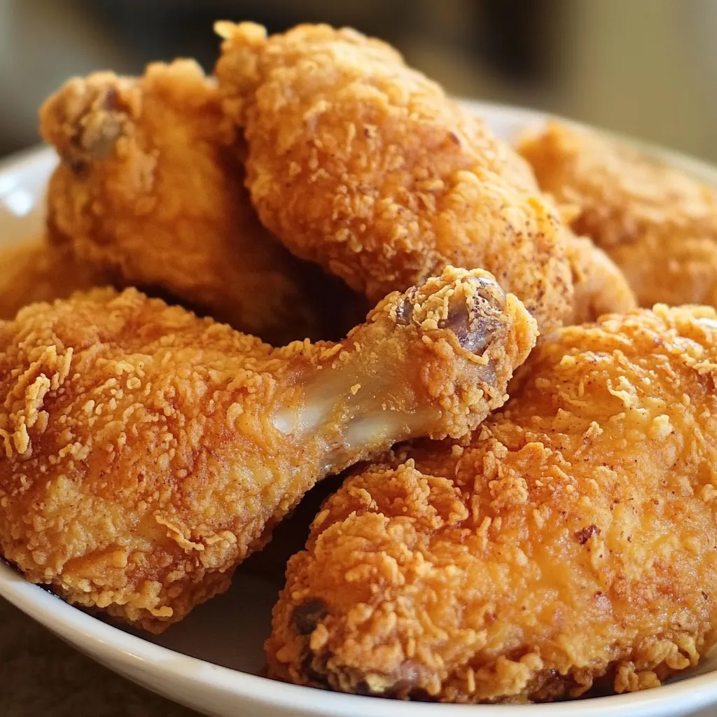 Poulet frit maison doré croustillant façon KFC sur assiette
