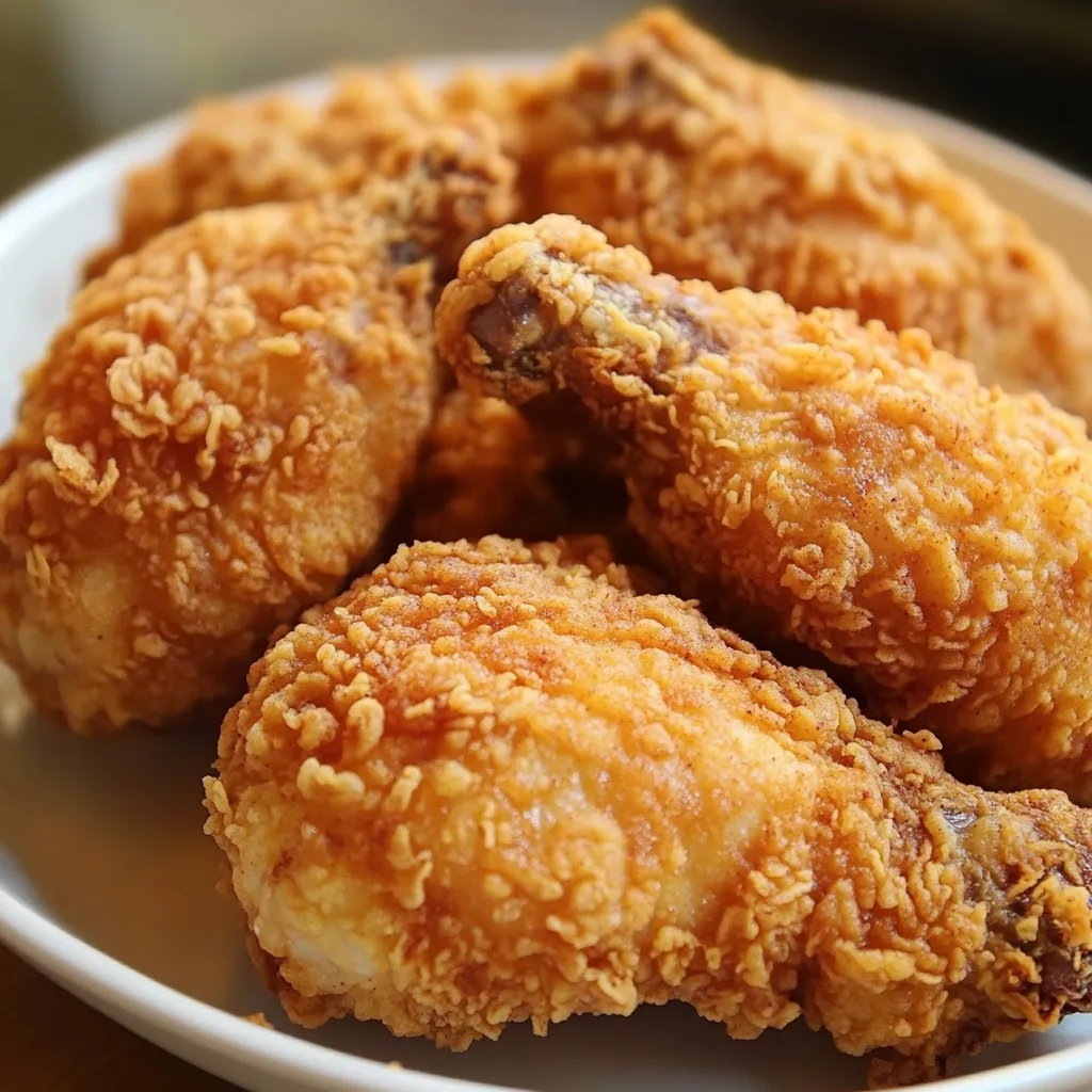 Poulet frit maison doré croustillant façon KFC sur assiette
