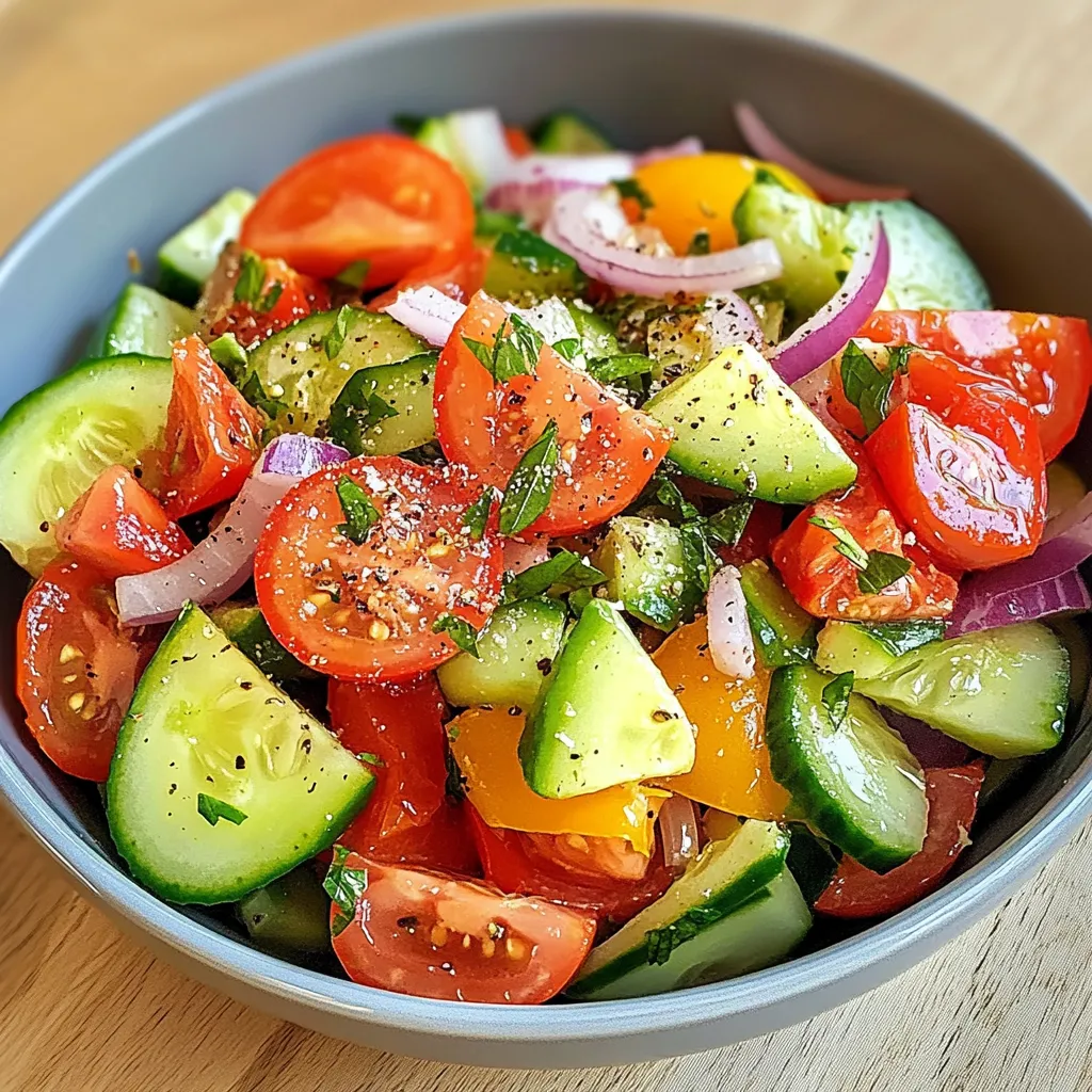 Assiette de salade d’été légère avec avocat, tomate, concombre et feta