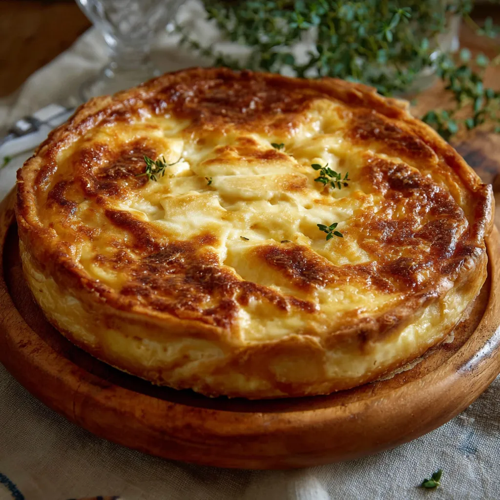 Tarte au Maroilles Ch’ti maison dorée et fondante sur pâte levée