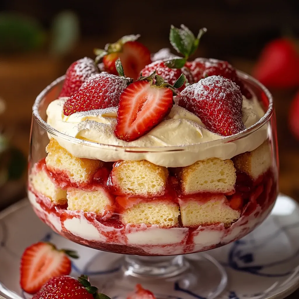 Charlotte tiramisu aux fraises avec crème mascarpone et biscuits à la cuillère