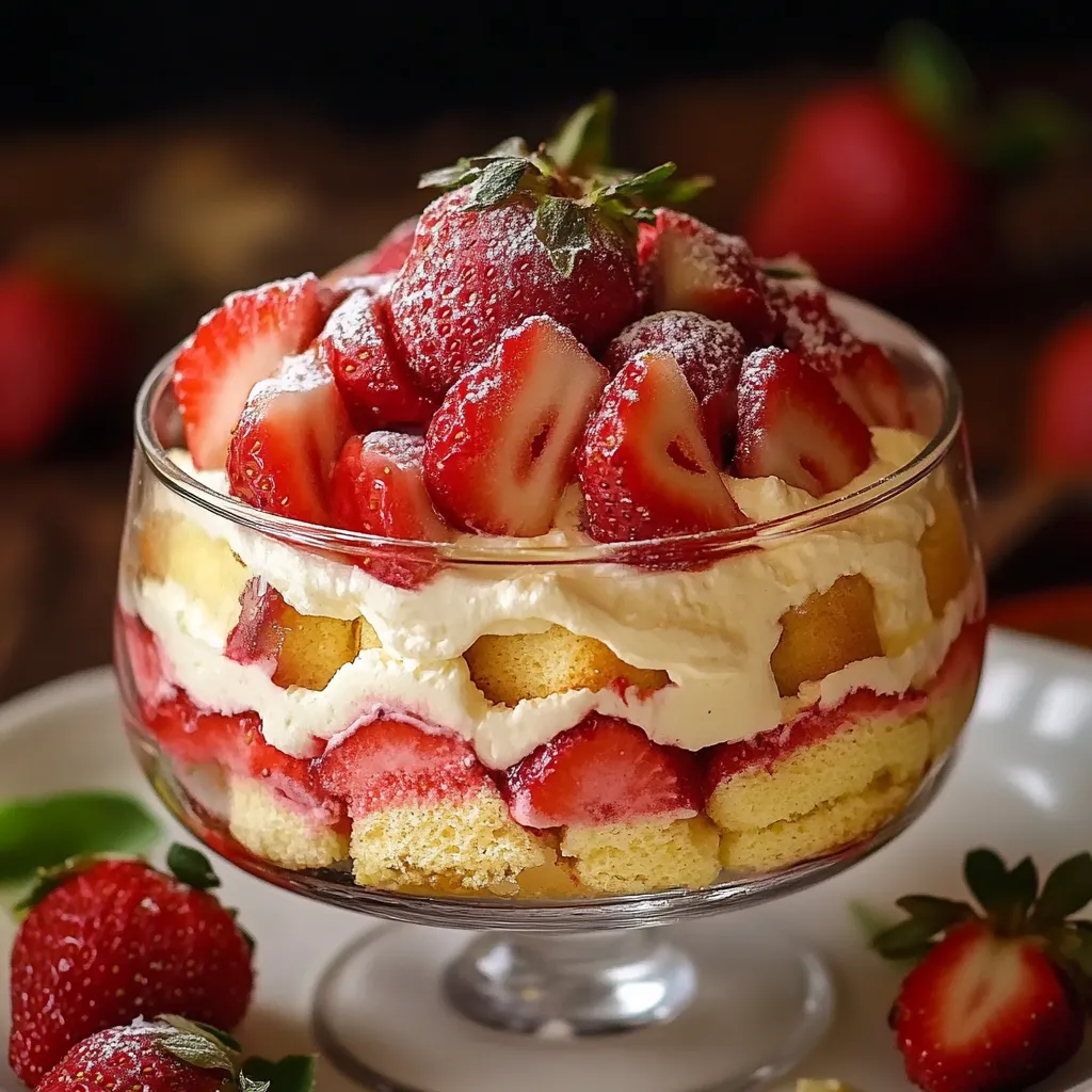 Charlotte tiramisu aux fraises avec crème mascarpone et biscuits à la cuillère
