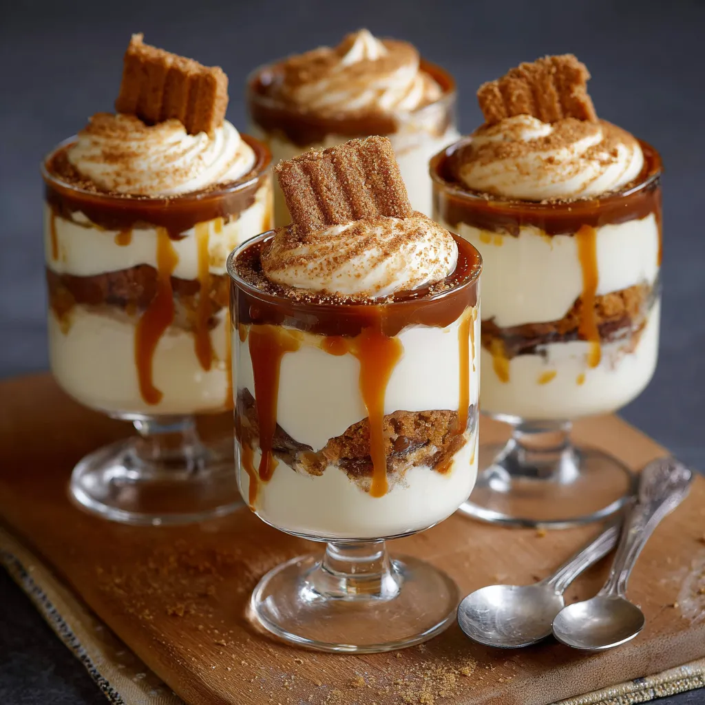 Tiramisu au caramel beurre salé en verrine avec miettes de palets bretons