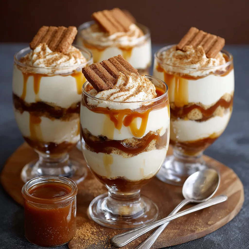 Tiramisu au caramel beurre salé en verrine avec miettes de palets bretons