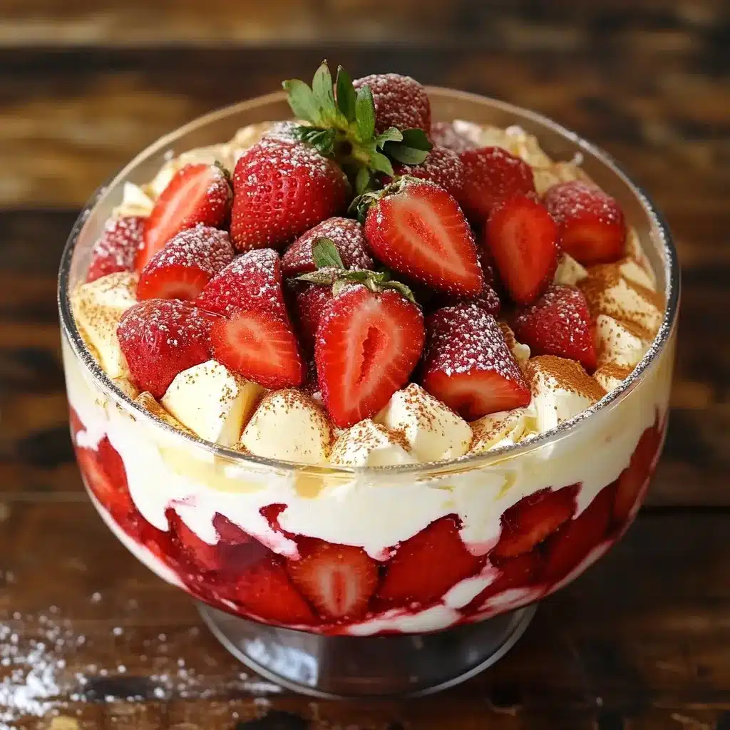 Tiramisu aux fraises mascarpone fraîches servi dans un plat rectangulaire