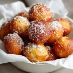 Beignets Italiens dorés et enrobés de sucre présentés sur une assiette