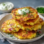 Beignets de pommes de terre Grand-Mère croustillants dans une assiette