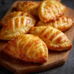 Chaussons aux pommes croustillants et fondants dorés à la sortie du four sur une grille de refroidissement