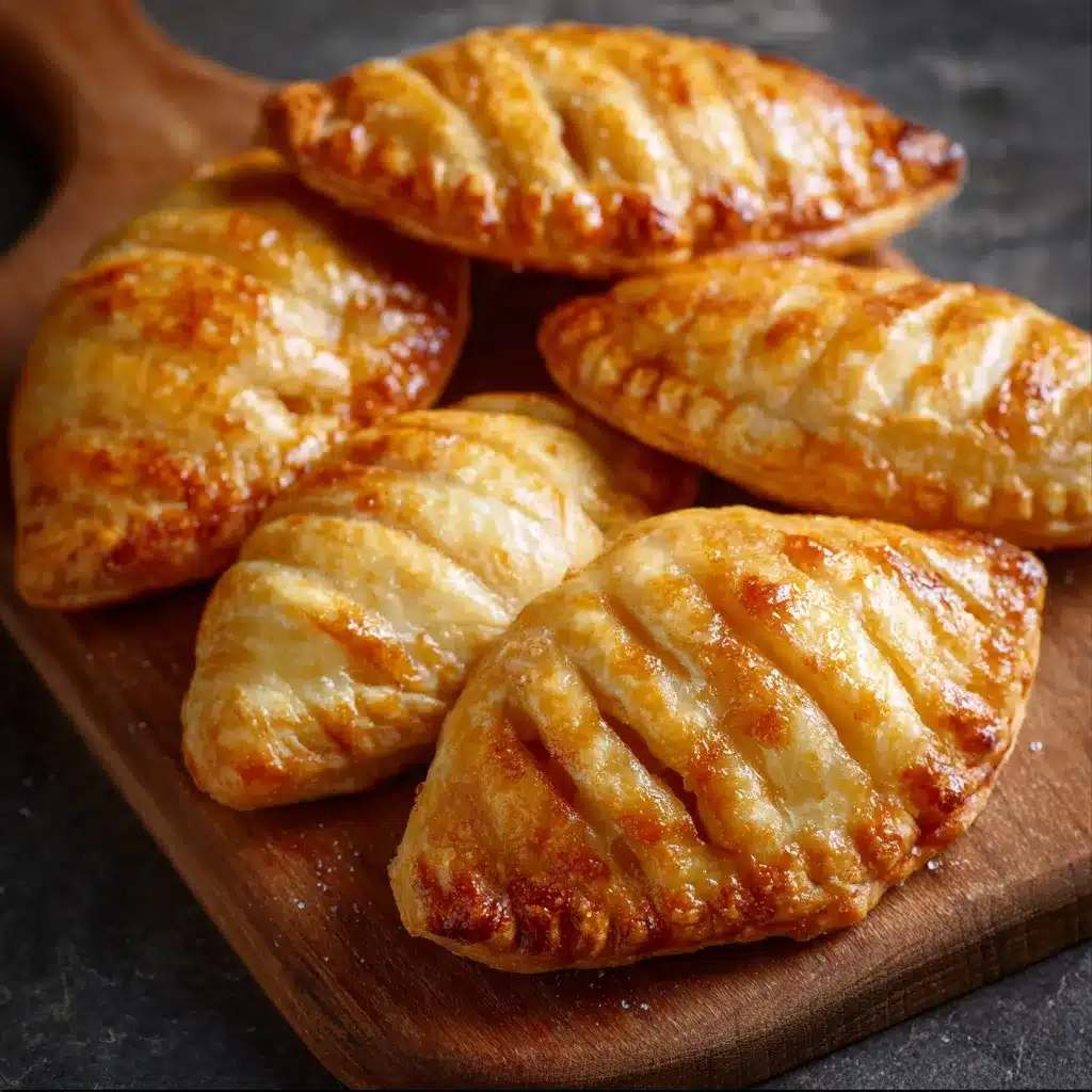 Chaussons aux pommes croustillants et fondants dorés à la sortie du four sur une grille de refroidissement