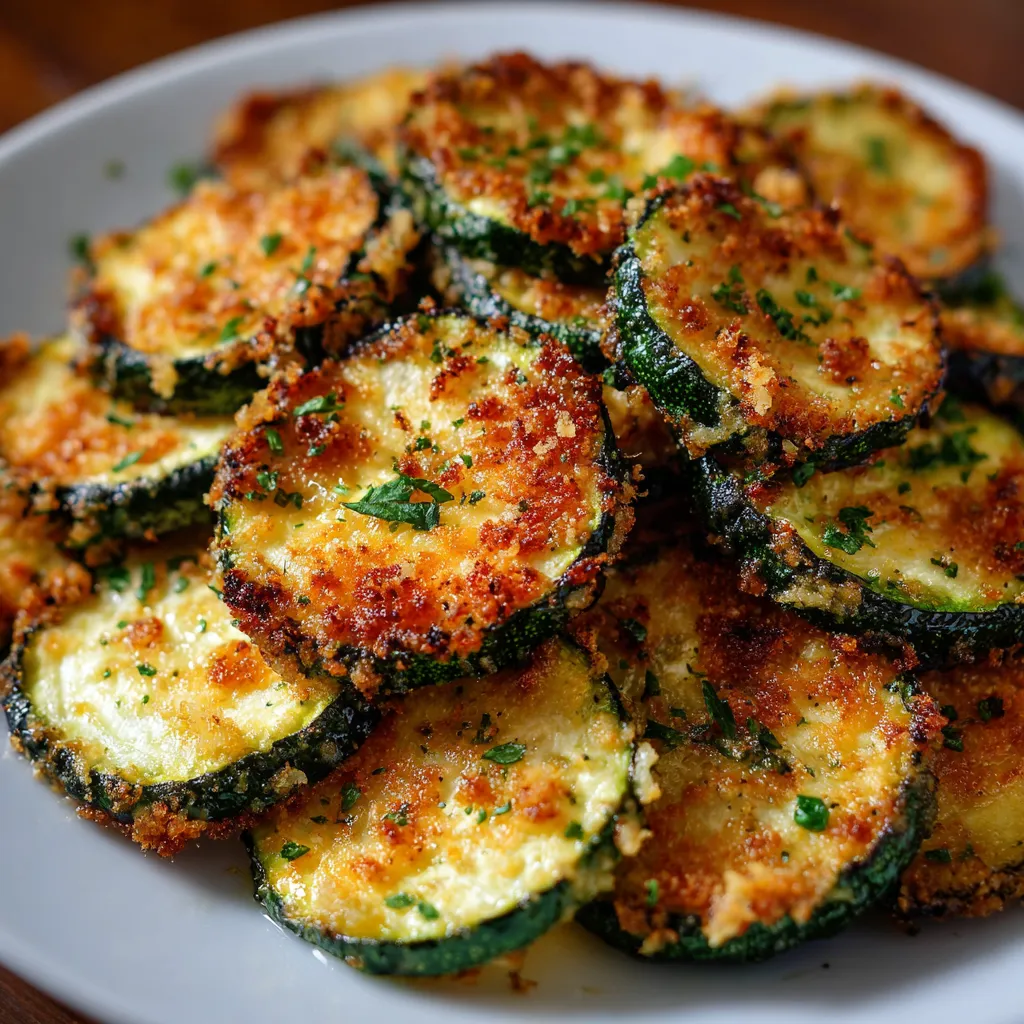 Chips de courgettes croustillantes au four dorées et appétissantes sur une plaque