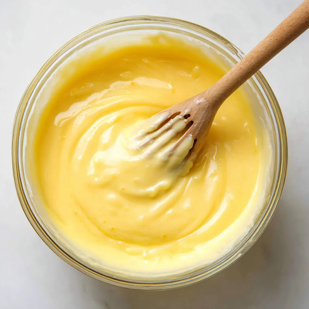 Crème de citron maison onctueuse servie dans un petit bol en verre