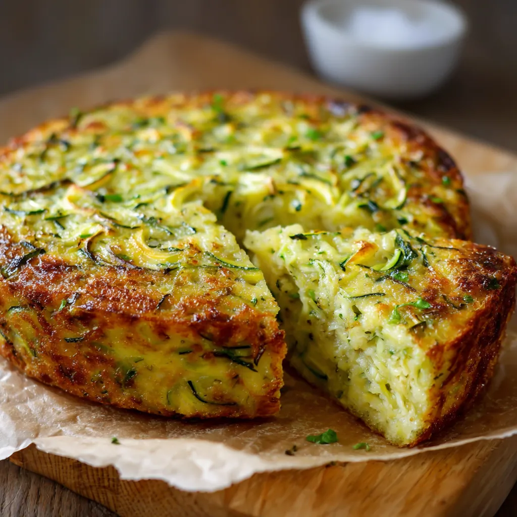Gâteau Invisible aux Courgettes et Parmesan doré et moelleux