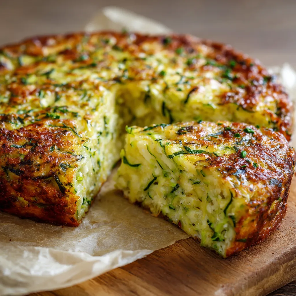 Gâteau Invisible aux Courgettes et Parmesan doré et moelleux