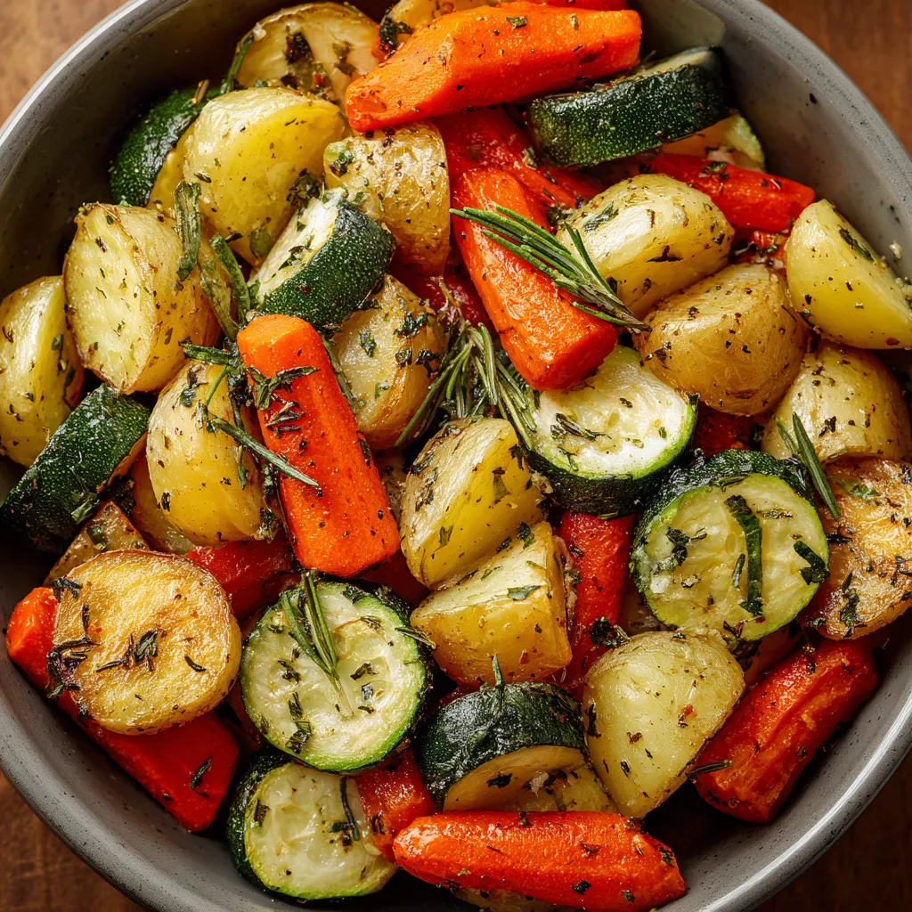 Légumes rôtis au four avec ail et herbes sur plaque de cuisson