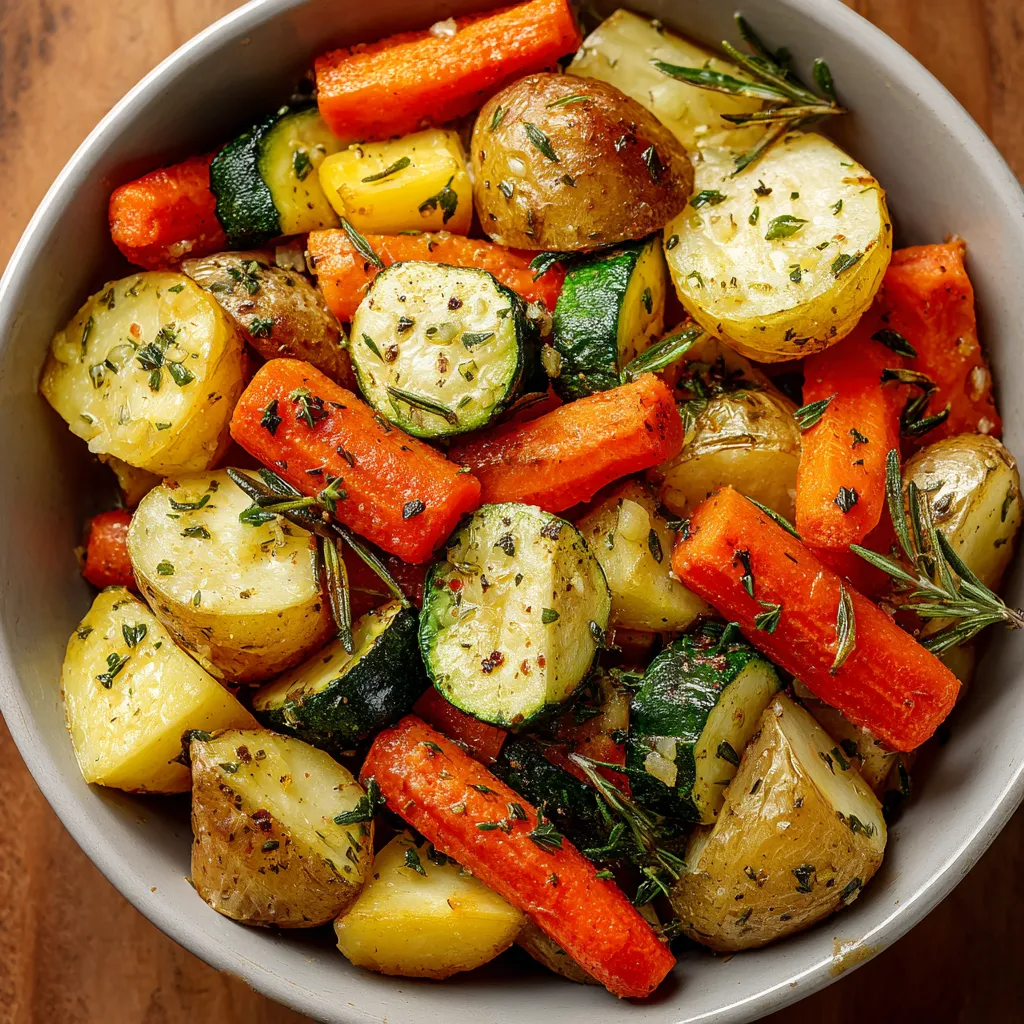 Légumes rôtis au four avec ail et herbes sur plaque de cuisson