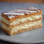 Mille-feuille maison à la crème pâtissière avec glaçage marbré