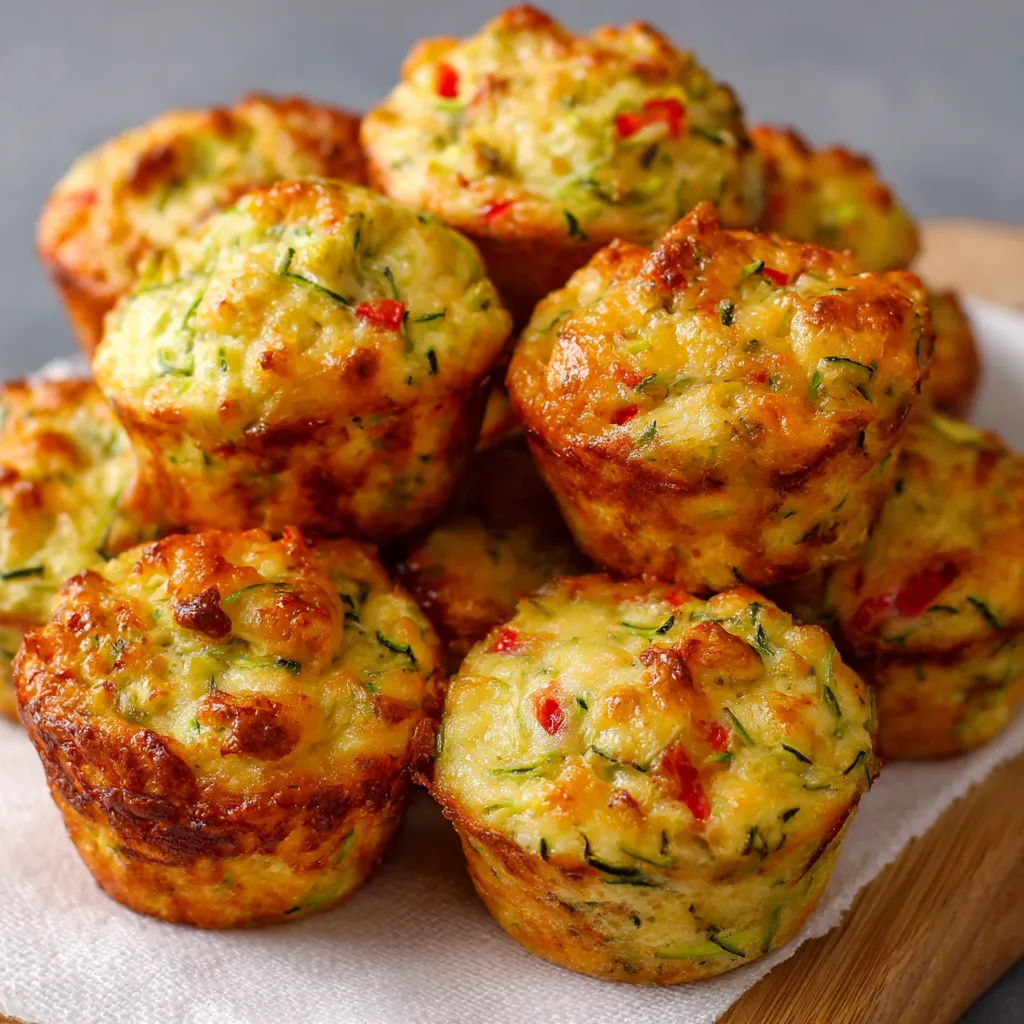 Muffins aux courgettes dorés et moelleux sur une assiette