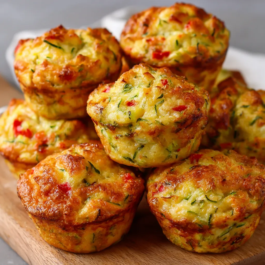 Muffins aux courgettes dorés et moelleux sur une assiette