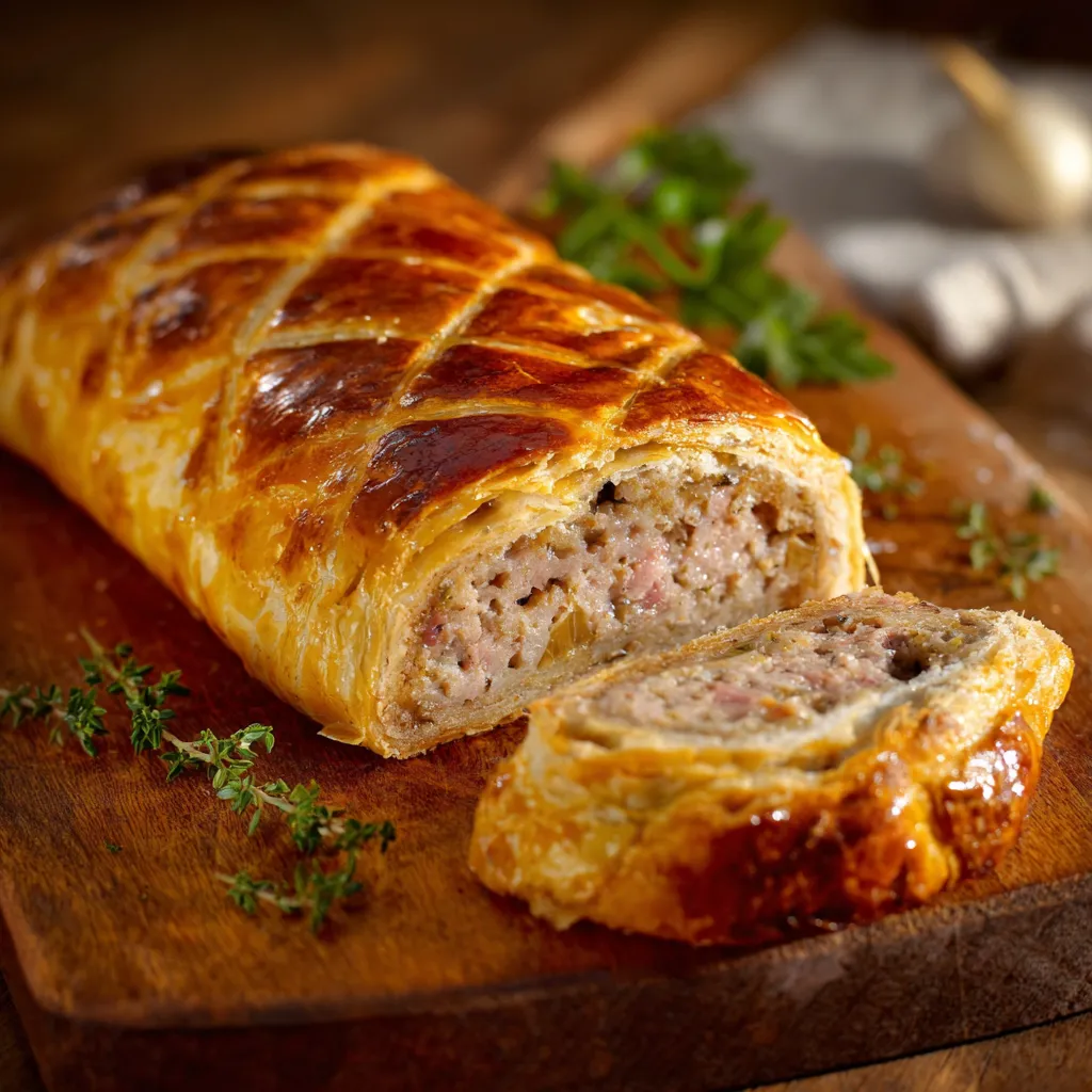 Pâté Lorrain Revisitée au Bœuf doré et croustillant sorti du four