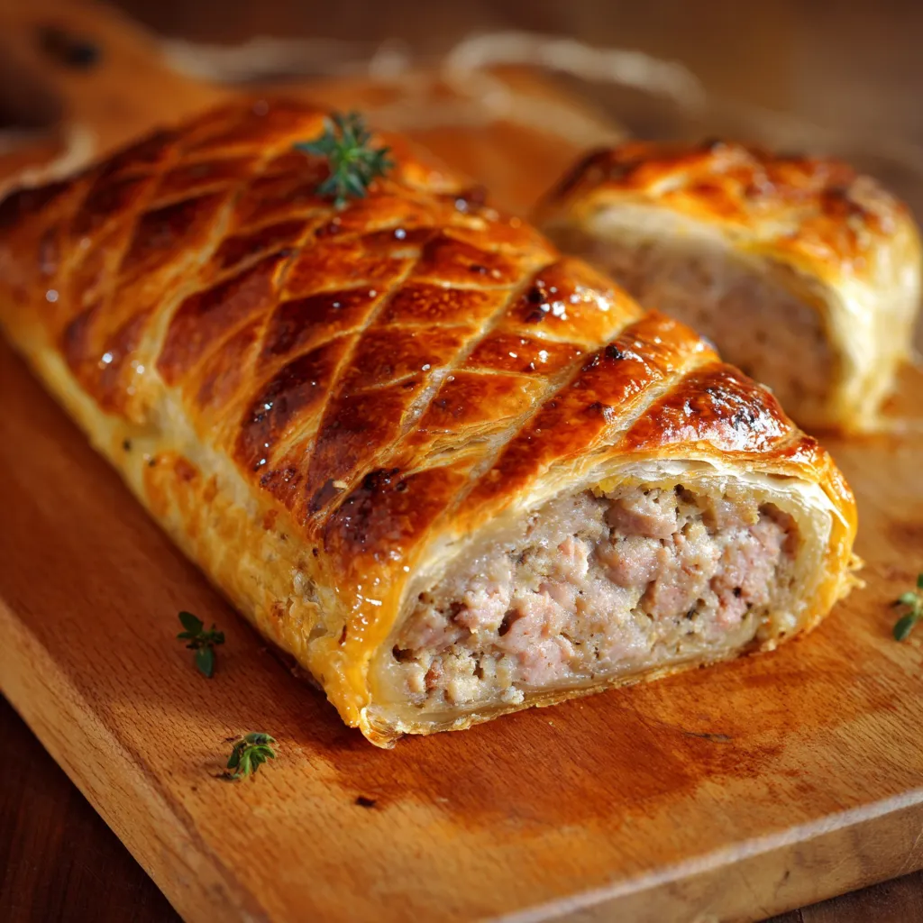 Pâté Lorrain Revisitée au Bœuf doré et croustillant sorti du four