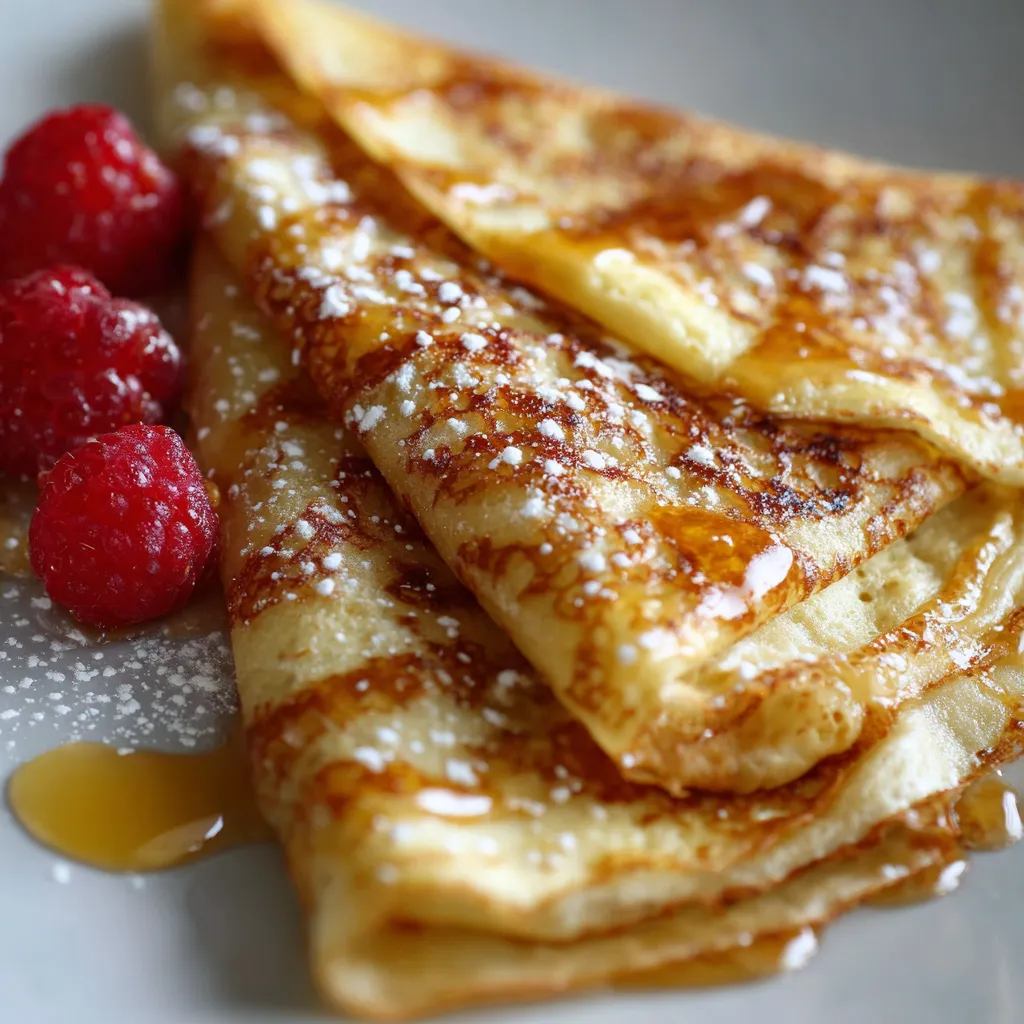 Crêpes dorées maison réalisées avec la pâte à crêpes de Philippe Etchebest