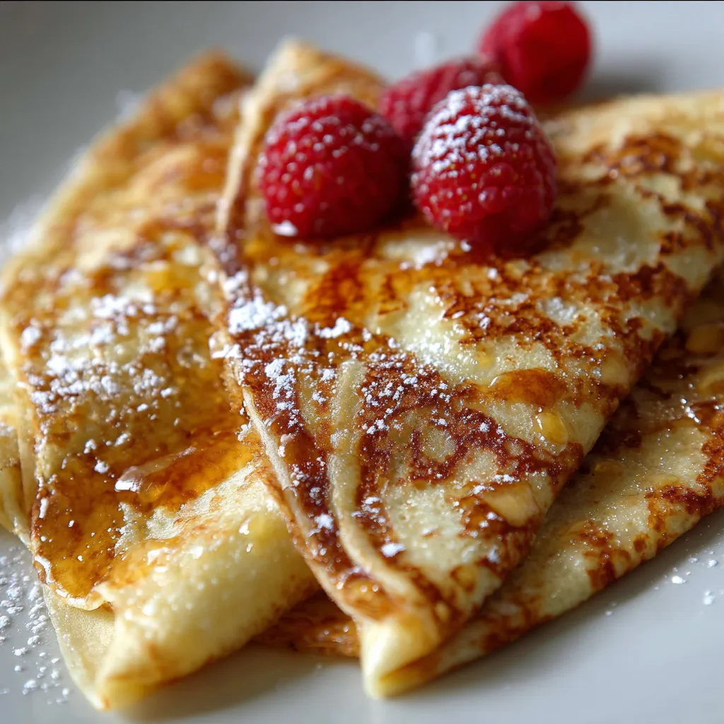 Crêpes dorées maison réalisées avec la pâte à crêpes de Philippe Etchebest
