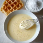 Gaufres moelleuses et dorées servies sur une assiette avec sucre glace