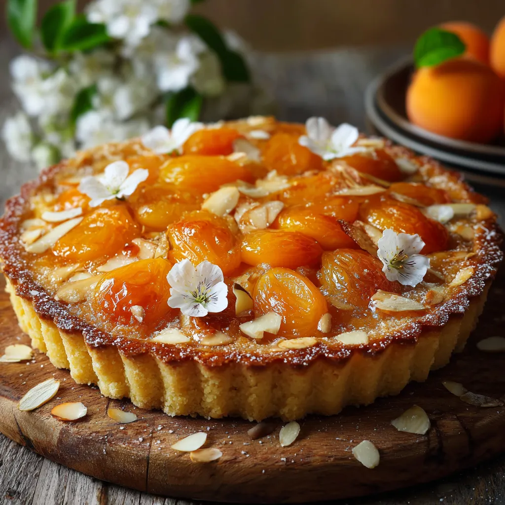 Placek aux abricots maison dans un moule à tarte, avec surface dorée et fruits visibles