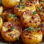 Pommes de terre rôties dorées au four avec moutarde et thym