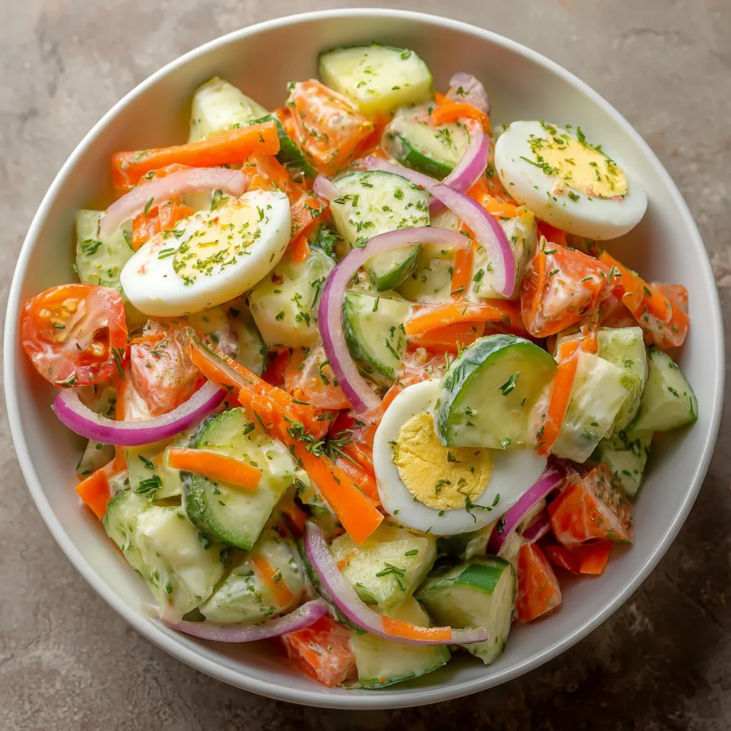 Salade de concombres fraîche et croquante servie dans un grand bol en verre