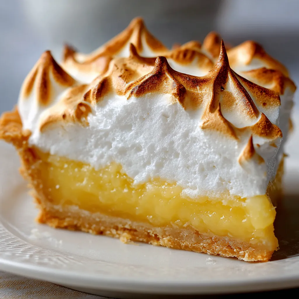 Tarte meringuée au citron maison avec crème citron et meringue italienne dorée