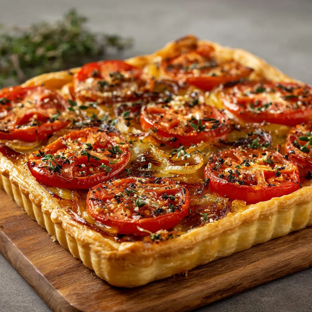 Tarte provençale aux tomates maison avec pâte croustillante et herbes de Provence