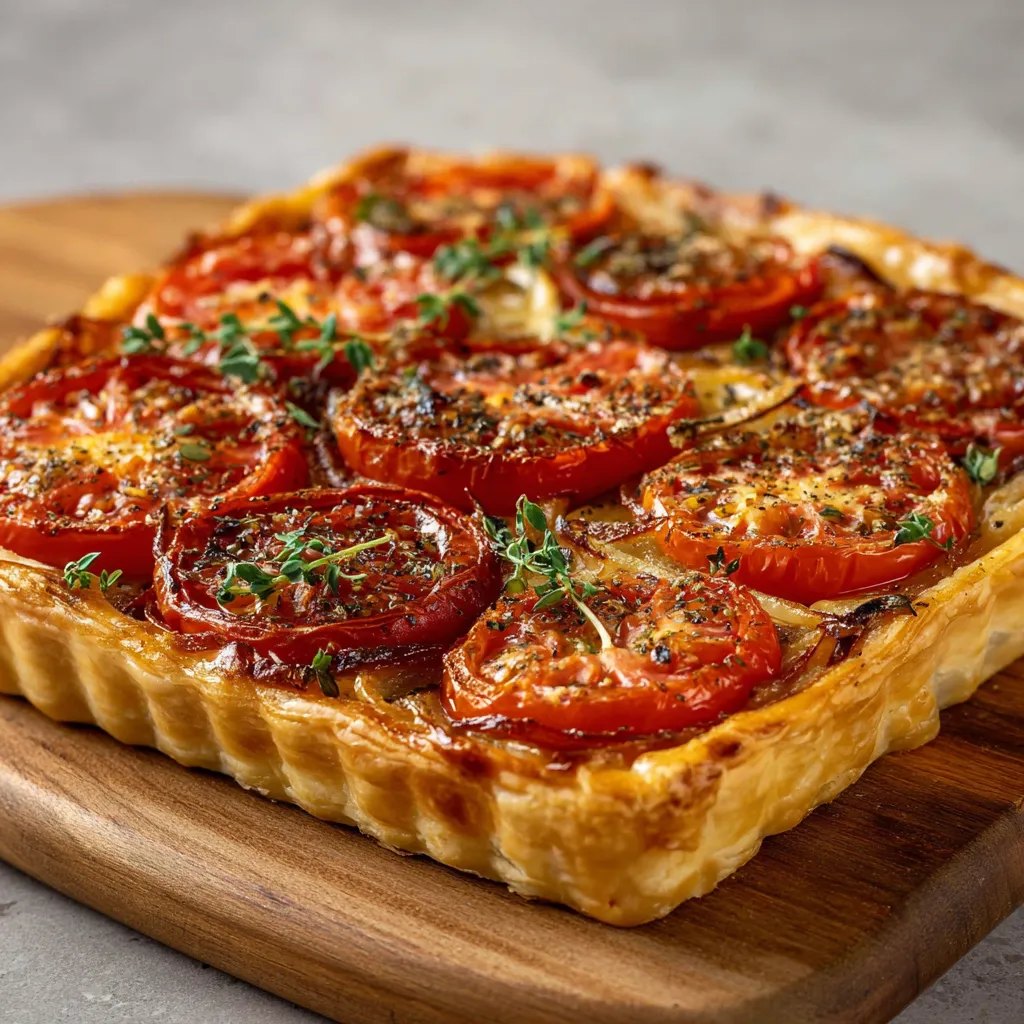 Tarte provençale aux tomates maison avec pâte croustillante et herbes de Provence