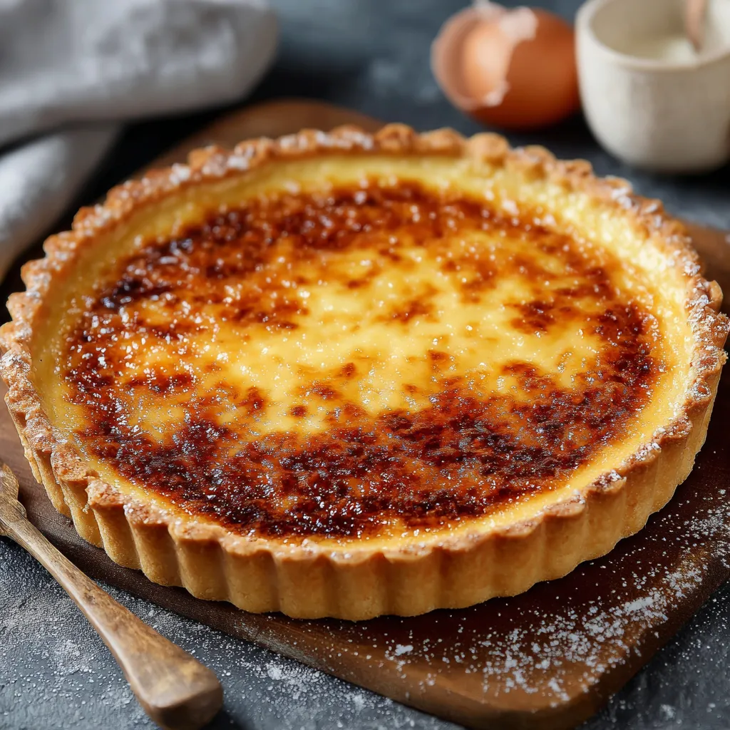 Tarte au Sucre Ch’ti du Nord dorée et moelleuse sortie du four