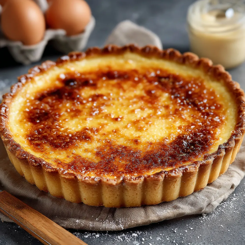 Tarte au Sucre Ch’ti du Nord dorée et moelleuse sortie du four