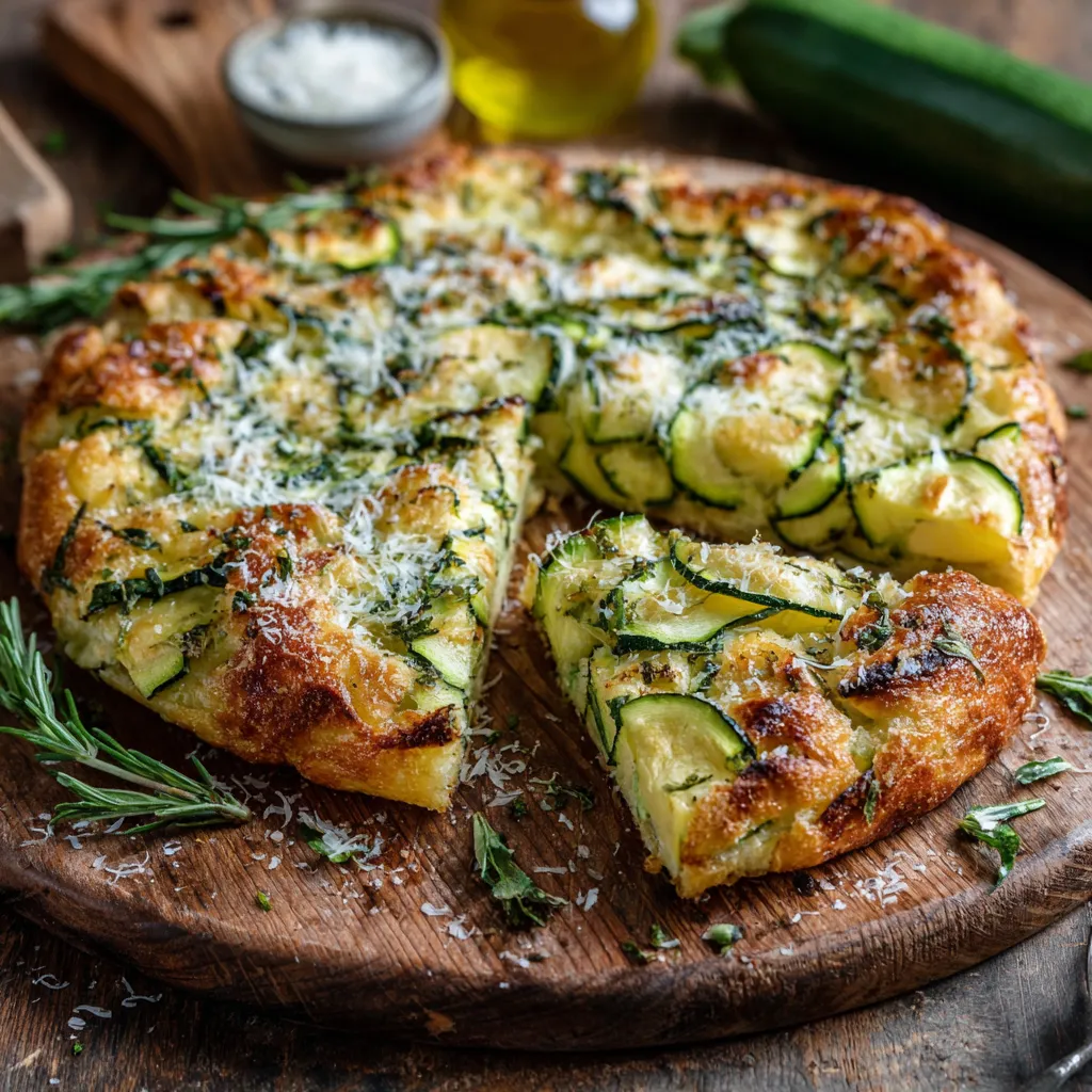 Galette moelleuse de courgettes au parmesan dorée à la sortie du four