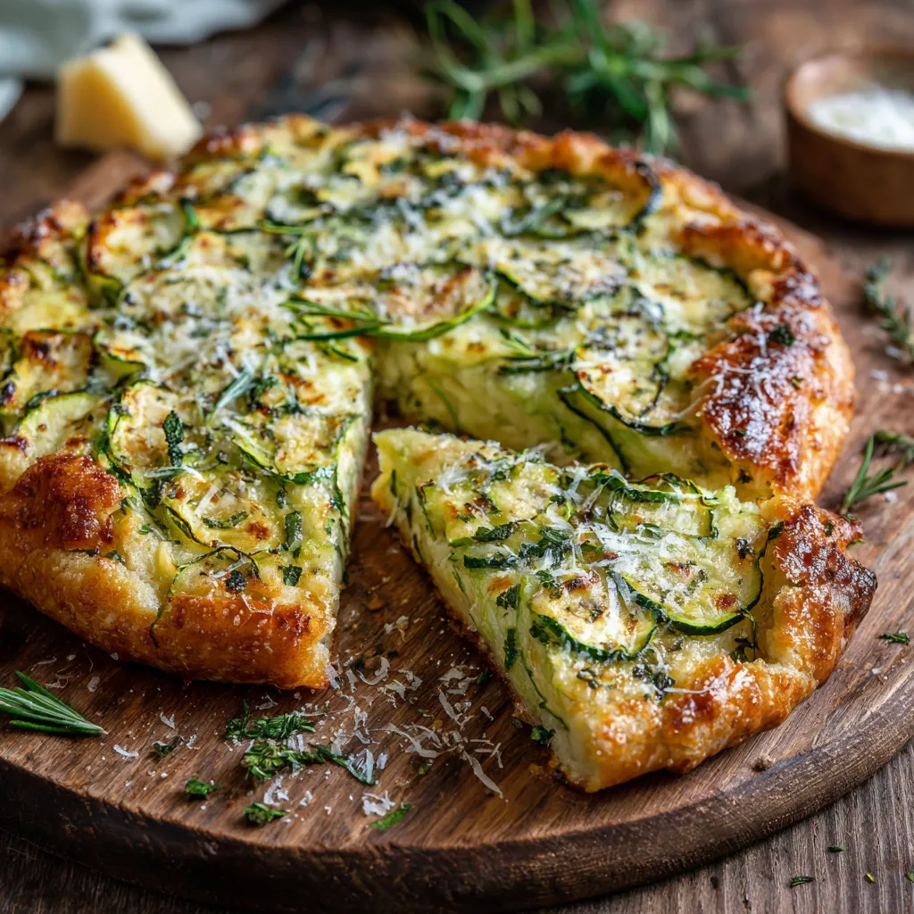 Galette moelleuse de courgettes au parmesan dorée à la sortie du four