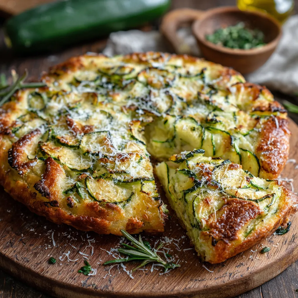 Galette moelleuse de courgettes au parmesan dorée à la sortie du four