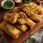 Briouates croustillantes farcies aux légumes servies sur une assiette en entrée
