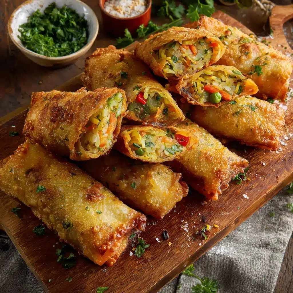 Briouates croustillantes farcies aux légumes servies sur une assiette en entrée
