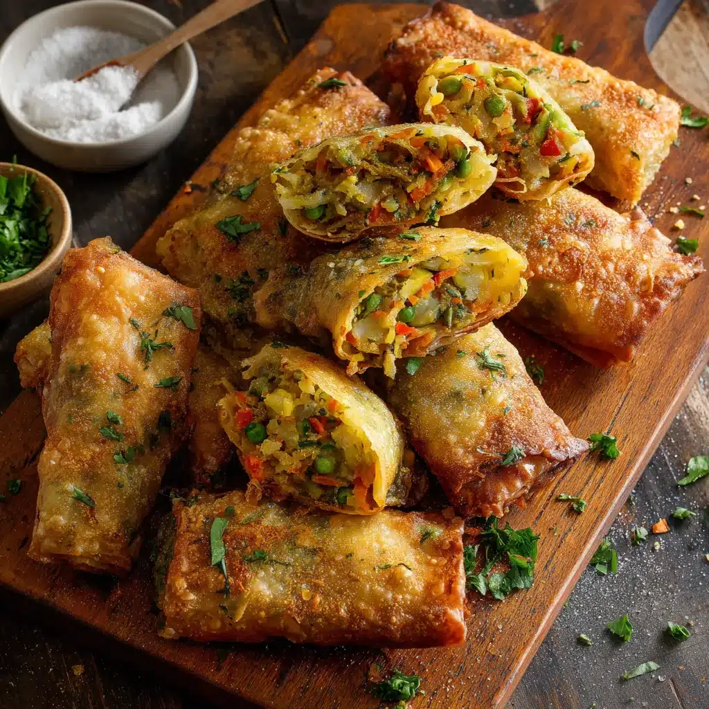 Briouates croustillantes farcies aux légumes servies sur une assiette en entrée