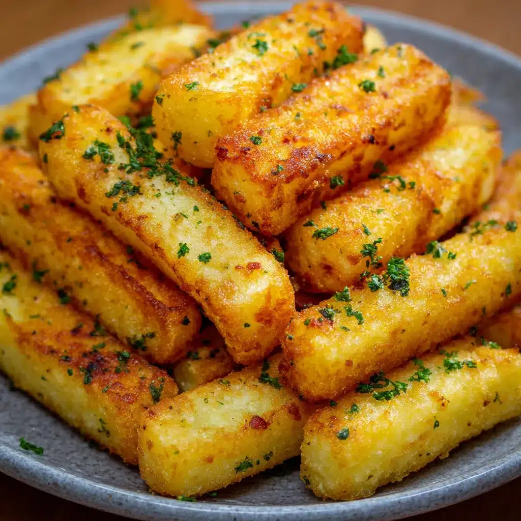 Bâtonnets croustillants de pommes de terre et fromage faits maison